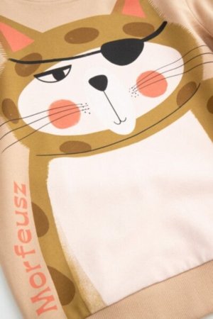 COCCODRILLO sweatshirt LICENCE BOY KOCIA SZAJKA, pruun, ZC4132101LBK-018-134, 134 cm 