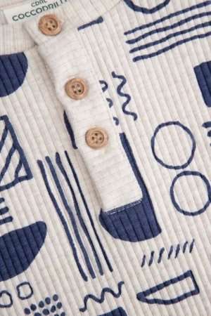 COCCODRILLO pikkade varrukatega särk SAGE TIME BOY NEWBORN, kreemjas, WC5143101SBN-002-086, 86 cm 