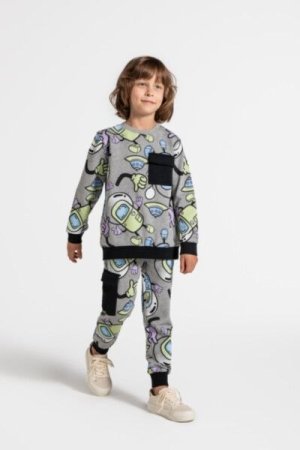 COCCODRILLO sweatshirt WORLD OF PIXEL BOY KIDS, hall, ZC4132101WBK-019-122, 122 cm 