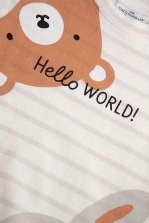 COCCODRILLO pikkade varrukatega t-särk, kreemi värv, 