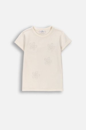 COCCODRILLO lühikeste varrukatega t-särk, kreemi värv, WC6143202FGK-003-110 
