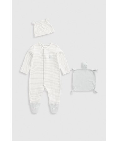 MOTHERCARE krekls ar garām piedurknēm, cepure un dūraiņi, IF294 74 