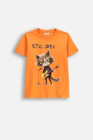 COCCODRILLO lühikeste varrukatega t-särk, oranžid, WC6143216VBB-006-128, 128 suurus 