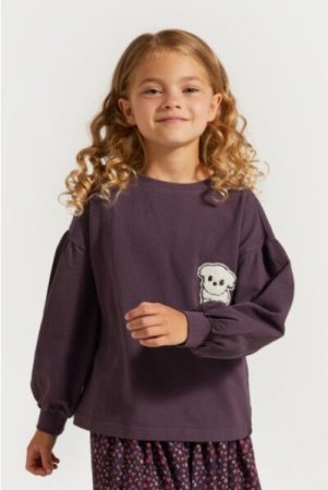 COCCODRILLO long sleeved t-shirt ACADEMY GIRL KIDS, lillad, ZC4143103AGK-016-122, 122 cm 