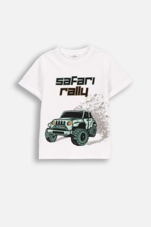 COCCODRILLO lühikeste varrukatega särk WILD SAFARI BOY KIDS, valge, WC5143206WBK-001-122, 122 cm 
