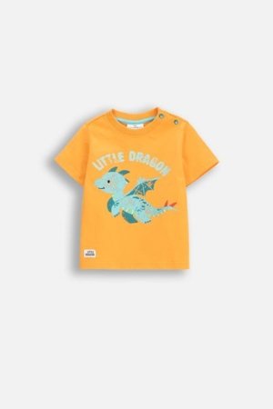 COCCODRILLO lühikeste varrukatega särk DRAGONS BOY NEWBORN, oranž, WC5143202DBN-006-086, 86 cm 