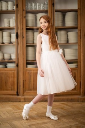 COCCODRILLO varrukateta kleit, valge, suurus 