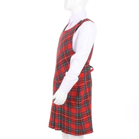 MAMAJUM sarafan slim fit 10-000017, ruuduline, punane, 146/152 cm 